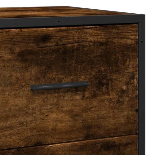 Skab 35,5x35x76 cm konstrueret træ og metal røget egetræsfarve