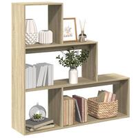 Bogreol/rumdeler 123x29x123 cm 3 niveauer konstrueret træ