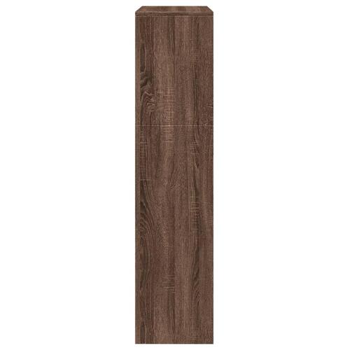 Bogreol/rumdeler 123x29x123cm 3niveauer konstrueret træ brun eg