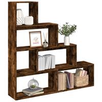 Bogreol/rumdeler 143,5x29x143,5 cm konstrueret træ røget eg