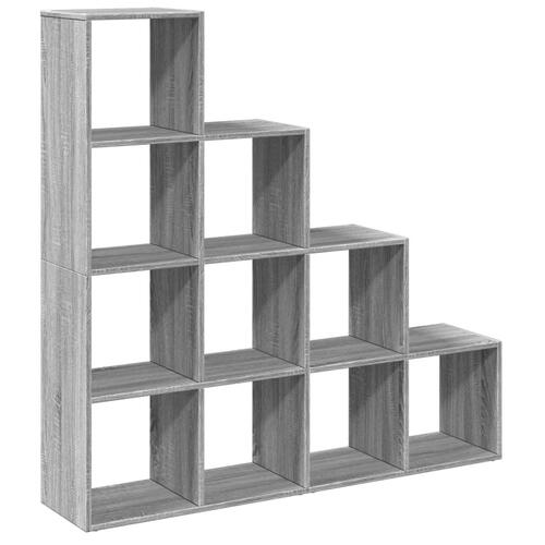 Bogreol/rumdeler 131,5x29x131,5 konstrueret træ grå sonoma-eg