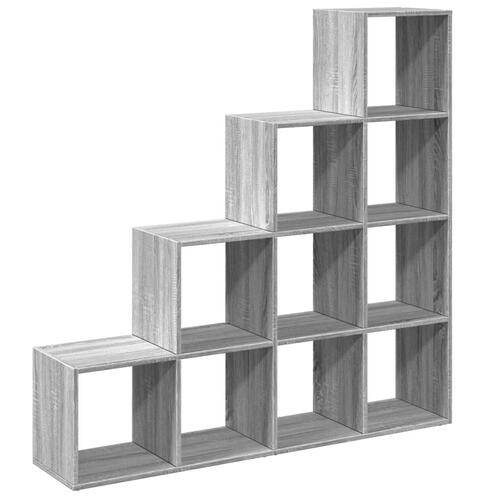 Bogreol/rumdeler 131,5x29x131,5 konstrueret træ grå sonoma-eg