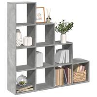 Bogreol/rumdeler 131,5x29x131,5 cm konstrueret træ betongrå