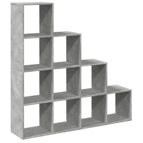 Bogreol/rumdeler 131,5x29x131,5 cm konstrueret træ betongrå
