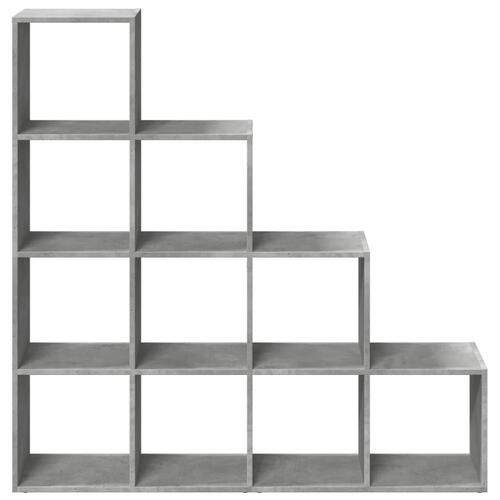 Bogreol/rumdeler 131,5x29x131,5 cm konstrueret træ betongrå