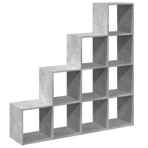 Bogreol/rumdeler 131,5x29x131,5 cm konstrueret træ betongrå