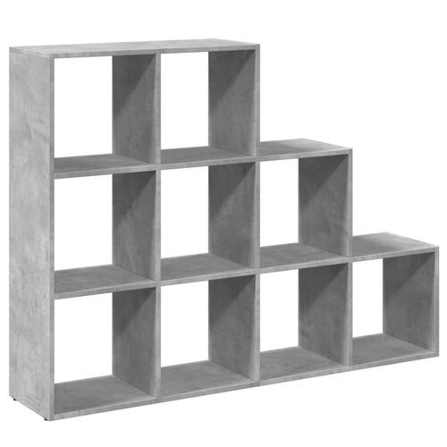 Bogreol/rumdeler 137,5x29x103,5 cm konstrueret træ betongrå