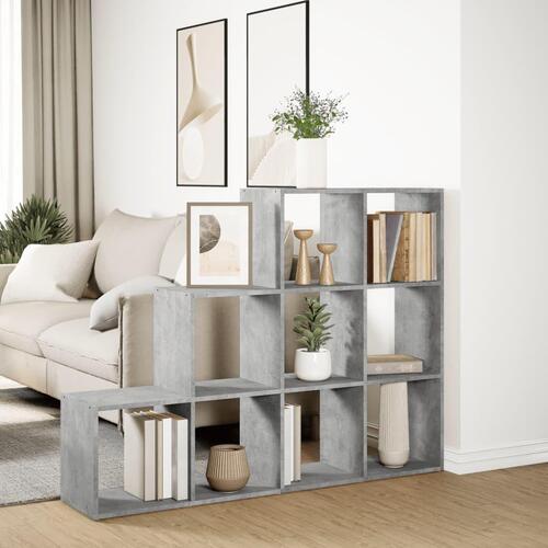 Bogreol/rumdeler 137,5x29x103,5 cm konstrueret træ betongrå