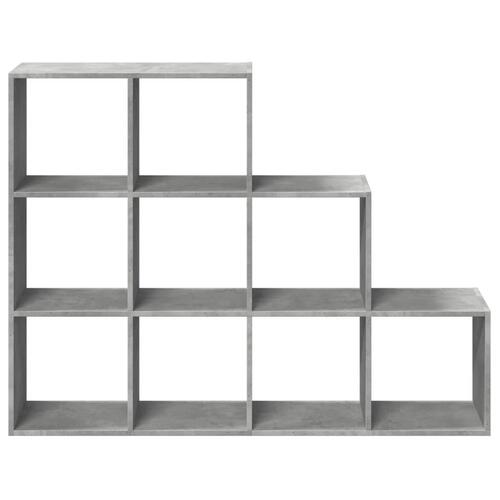 Bogreol/rumdeler 137,5x29x103,5 cm konstrueret træ betongrå