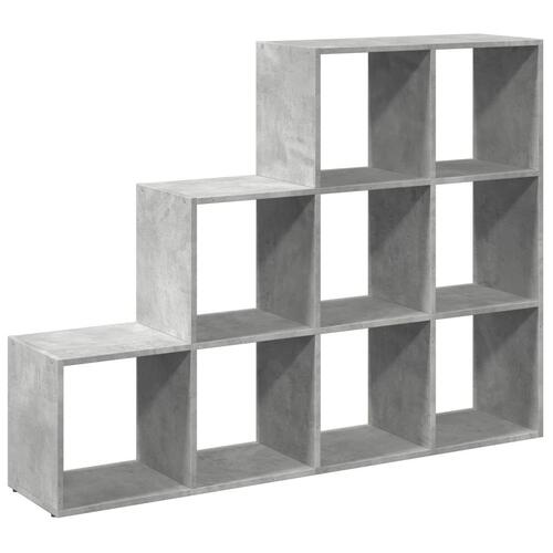 Bogreol/rumdeler 137,5x29x103,5 cm konstrueret træ betongrå