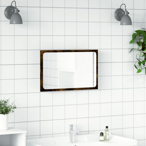 Badeværelsesspejl med LED 60 x 8,5 x 38 cm - sonoma-eg
