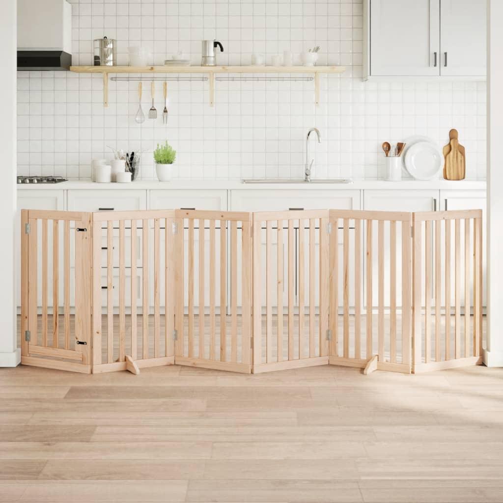 Hundelåge med dør 6 paneler 300 cm poppeltræ billede