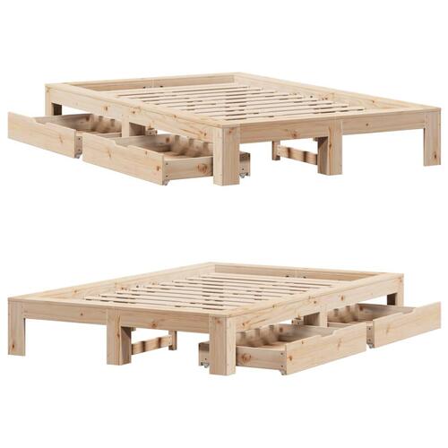 Sengeramme uden madras 120x190 cm massivt fyrretræ