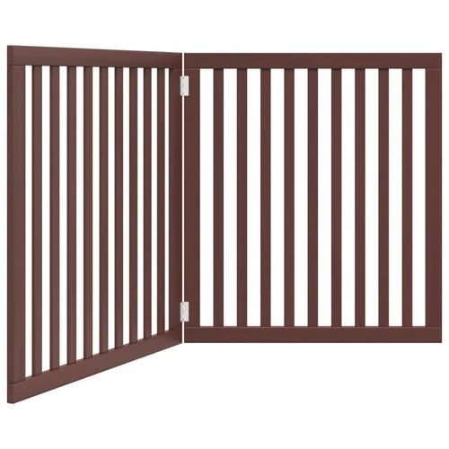 Hundelåge 2 paneler 160 cm foldbar poppeltræ brun