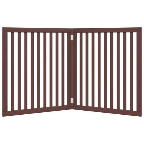 Hundelåge 2 paneler 160 cm foldbar poppeltræ brun