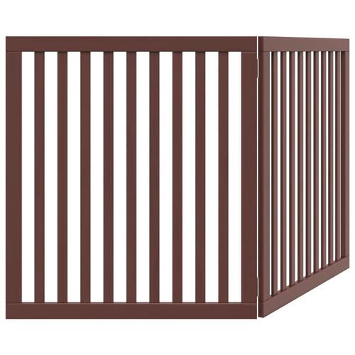 Hundelåge 2 paneler 160 cm foldbar poppeltræ brun
