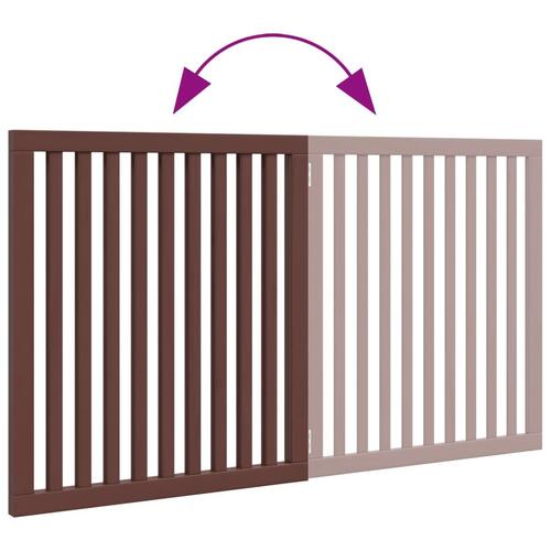 Hundelåge 2 paneler 160 cm foldbar poppeltræ brun