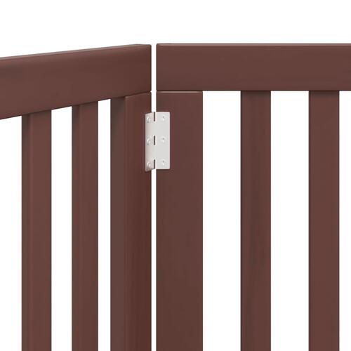 Hundelåge 2 paneler 160 cm foldbar poppeltræ brun