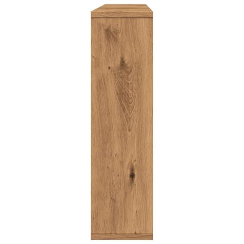 Spejlskab med LED-lys 76x15x55 cm konstrueret træ kunsteg