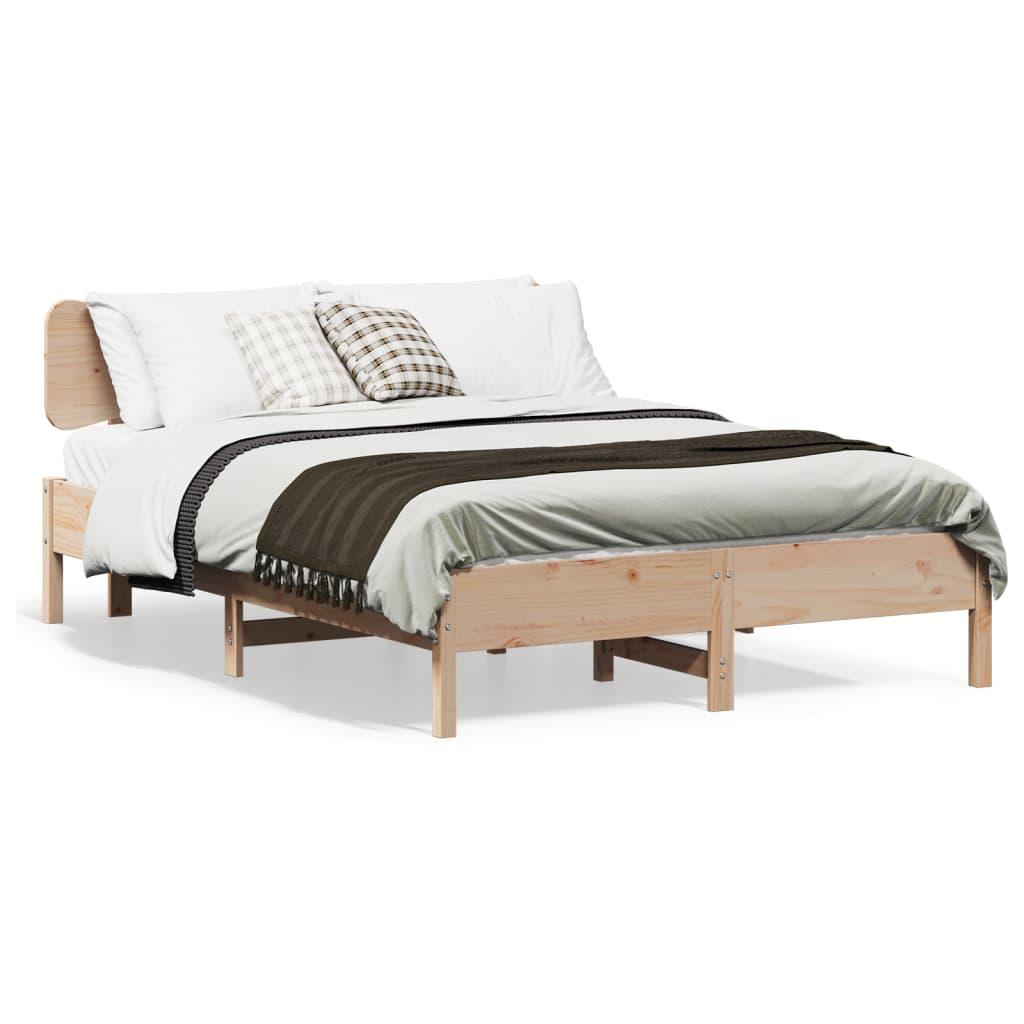 Sengeramme uden madras 120x190 cm massivt fyrretræ billede