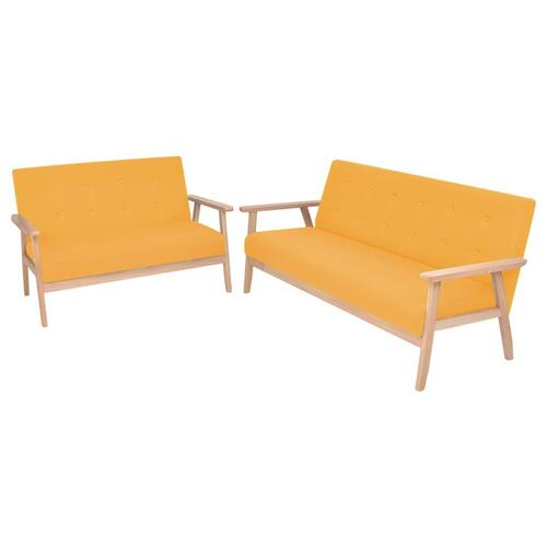 Sofasæt i 2 dele stof gul