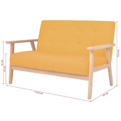 Sofasæt i 3 dele stof gul