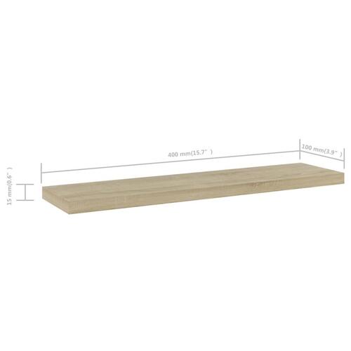 Boghylder 4 stk. 40x10x1,5 cm konstrueret træ sonoma-eg (OUTLET A)