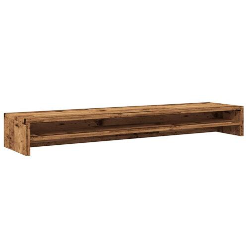 Skærmstander 100x24x13 cm konstrueret træ antikt træ