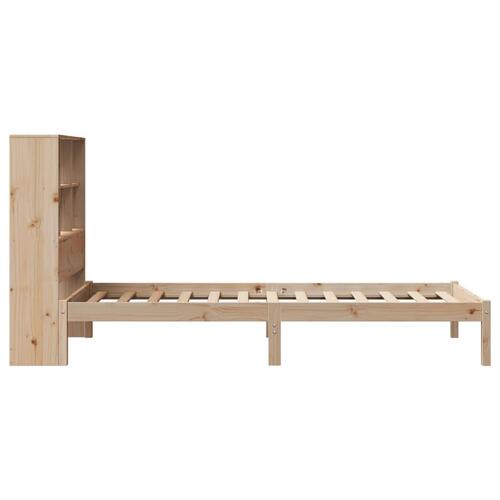 Seng med reol uden madras 100x200 cm massivt fyrretræ