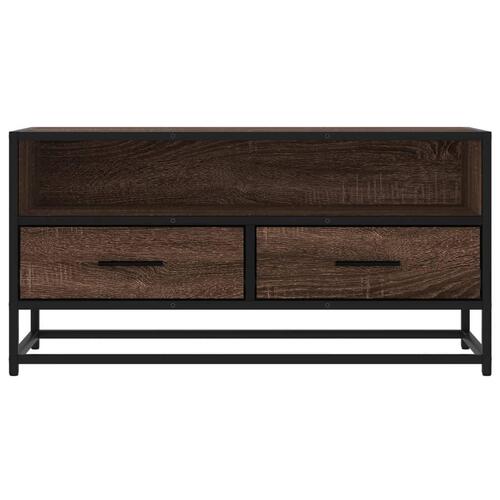 Tv-bord 80x34,5x40cm konstrueret træ og metal brun egetræsfarve