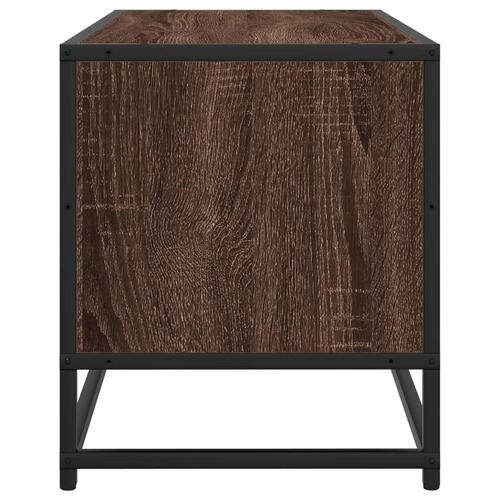 Tv-bord 80x34,5x40cm konstrueret træ og metal brun egetræsfarve