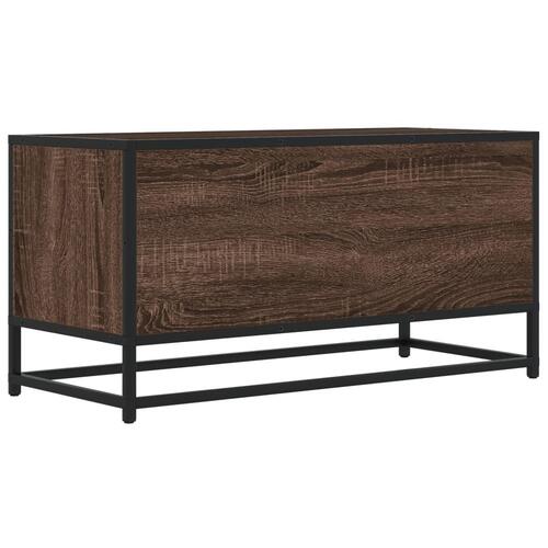 Tv-bord 80x34,5x40cm konstrueret træ og metal brun egetræsfarve