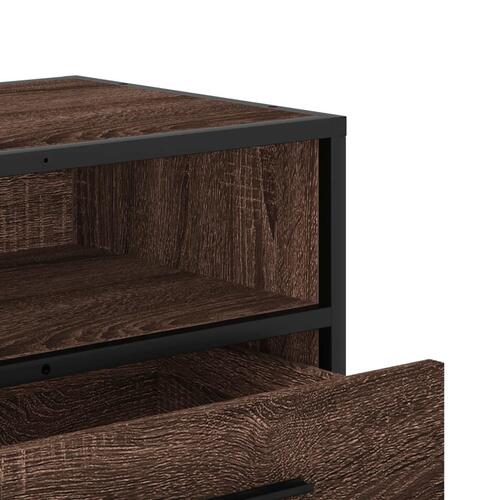 Tv-bord 80x34,5x40cm konstrueret træ og metal brun egetræsfarve
