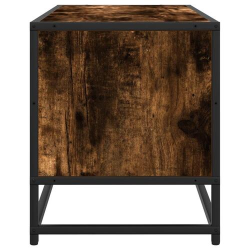 Tv-bord 80x34,5x40 cm konstrueret træ metal røget egetræsfarve