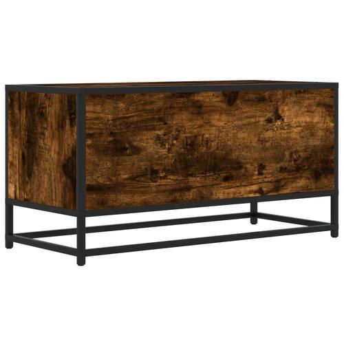Tv-bord 80x34,5x40 cm konstrueret træ metal røget egetræsfarve