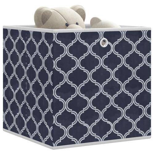 Opbevaringskasser 10 stk. 32x32x32 cm foldbare stof blå