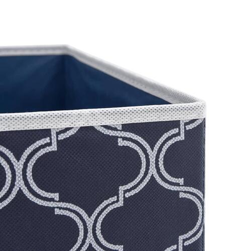 Opbevaringskasser 10 stk. 32x32x32 cm foldbare stof blå