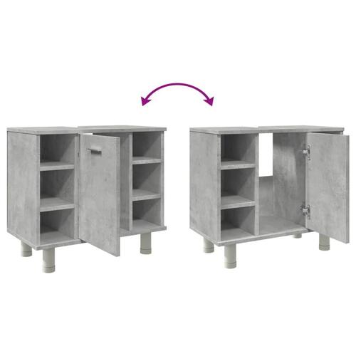 Badeværelsesskab 60x32x53,5 cm konstrueret træ betongrå