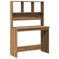 Skrivebord m. hylder 102x45x148 cm konstrueret træ kunsteg