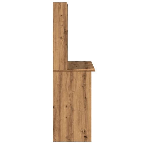 Skrivebord m. hylder 102x45x148 cm konstrueret træ kunsteg