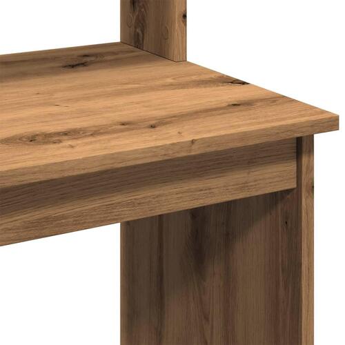 Skrivebord m. hylder 102x45x148 cm konstrueret træ kunsteg