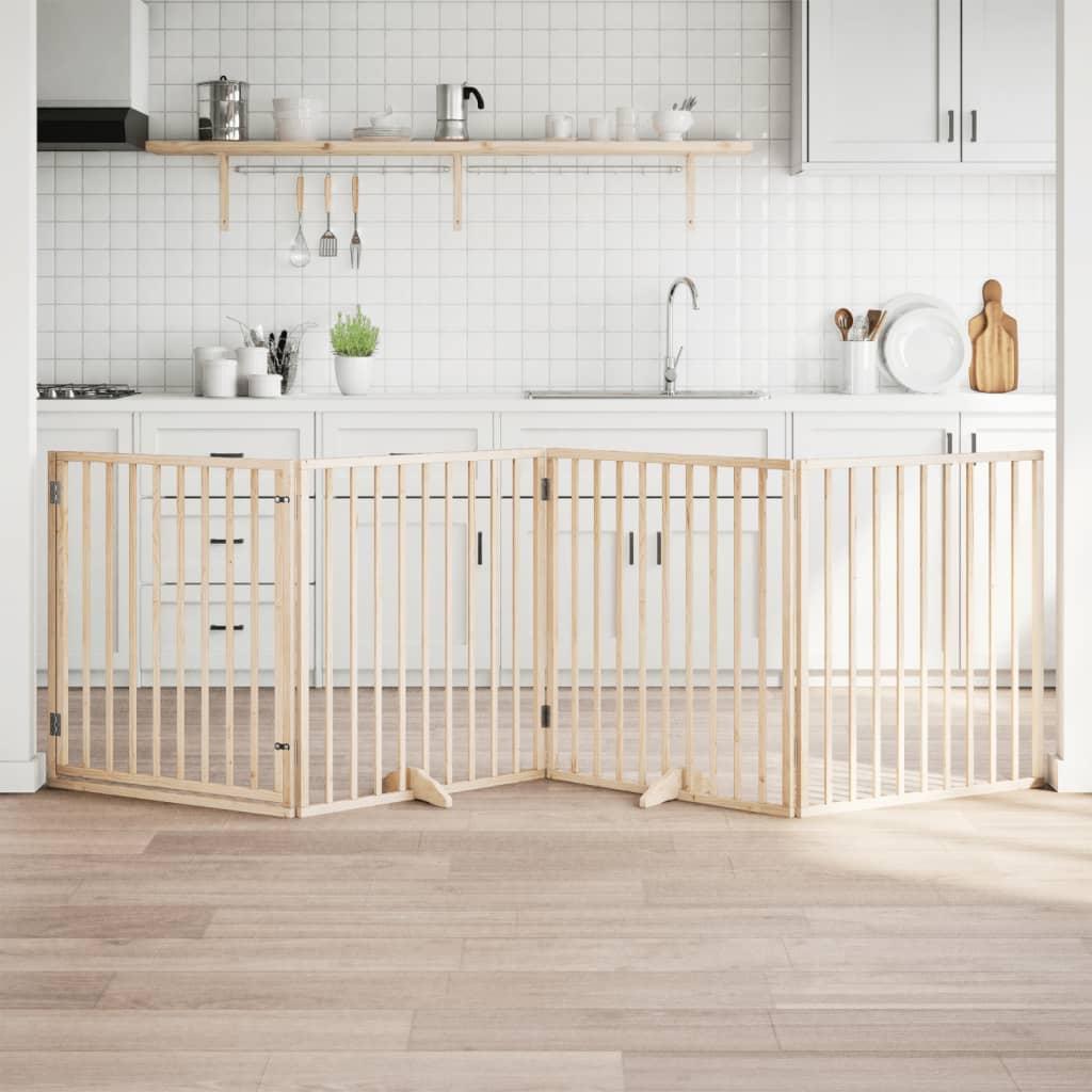 Hundelåge med dør 4 paneler 320 cm poppeltræ