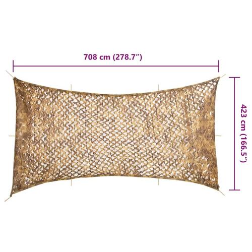 Camouflagenet 708x423 cm med opbevaringspose sandfarvet