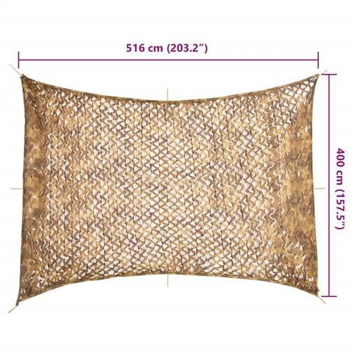 Camouflagenet 516x400 cm med opbevaringspose sandfarvet