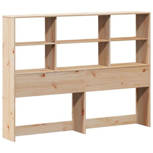 Seng med reol uden madras 140x190 cm massivt fyrretræ