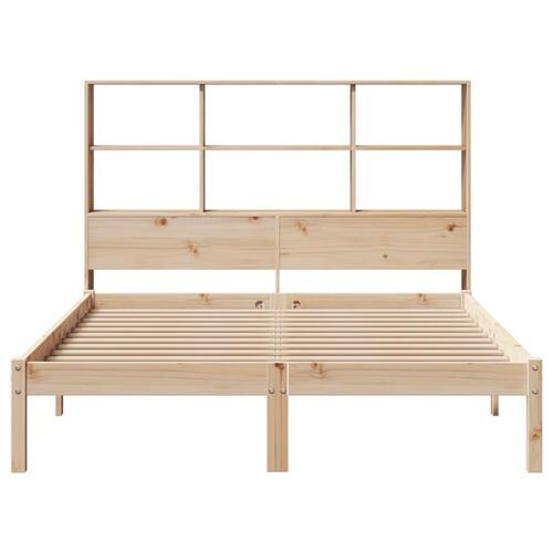 Seng med reol uden madras 140x200 cm massivt fyrretræ