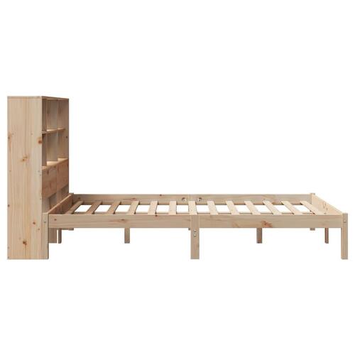 Seng med reol uden madras 140x200 cm massivt fyrretræ