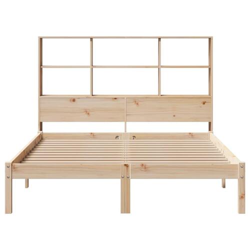 Seng med reol uden madras 160x200 cm massivt fyrretræ