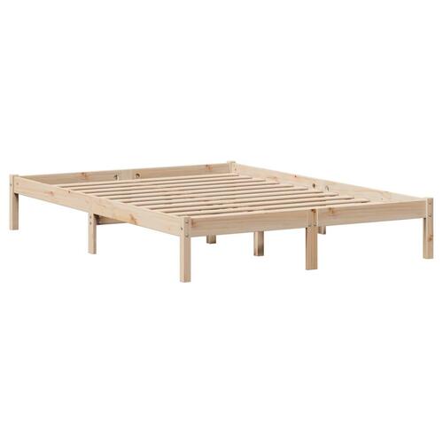Seng med reol uden madras 160x200 cm massivt fyrretræ
