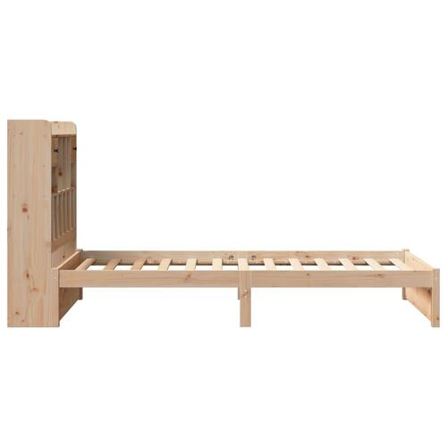 Seng med reol uden madras 75x190 cm massivt fyrretræ